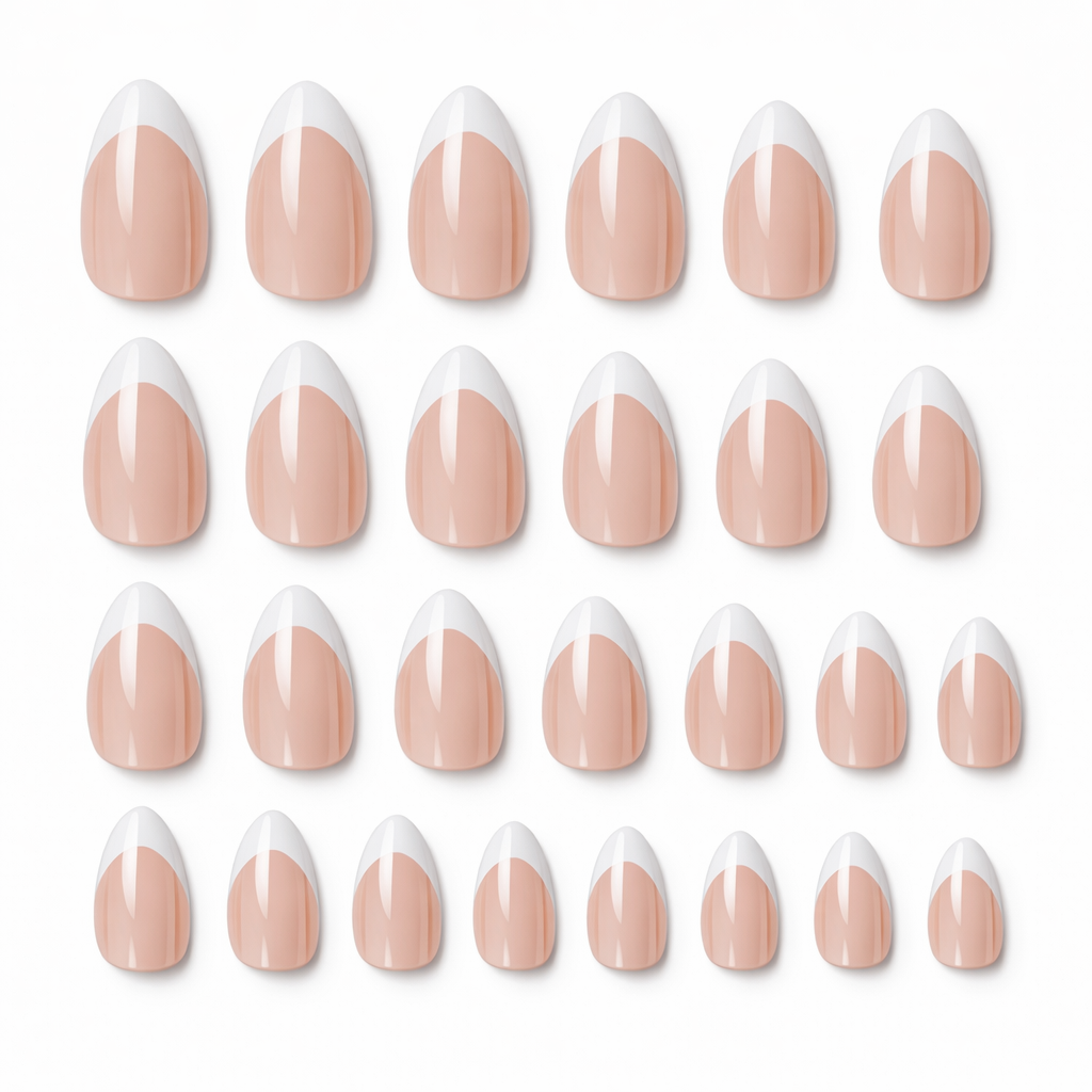 French Tip Press-On Nails – Almond