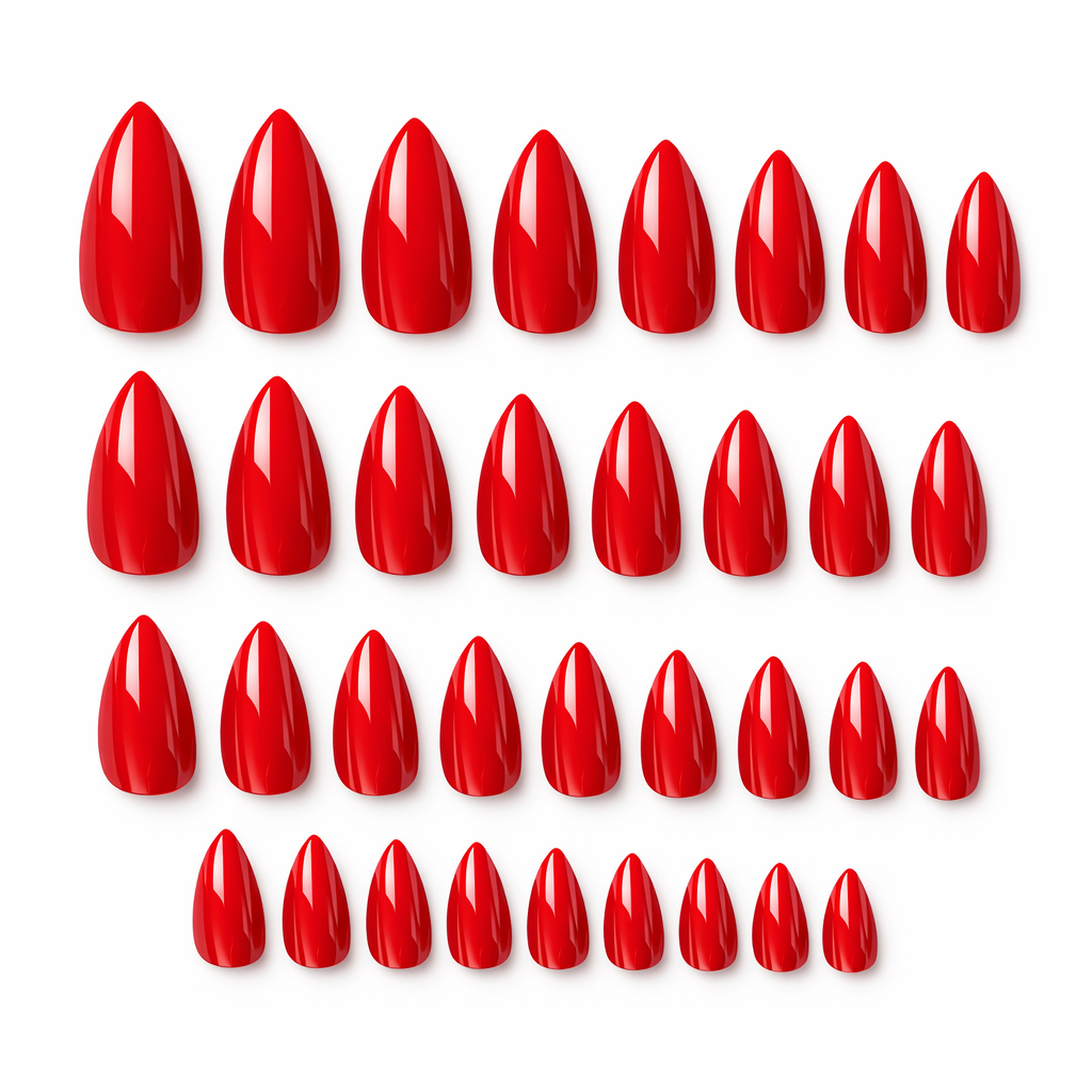 Red Glossy Press-On Nails – Stiletto