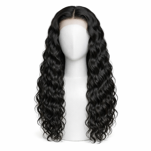 Deep Wave Lace Front Wig – Natural Black