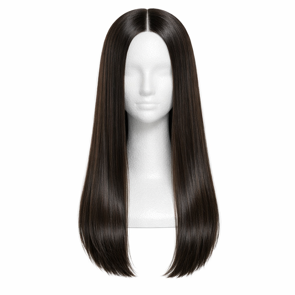 Silky Straight Long Wig – Dark Brown